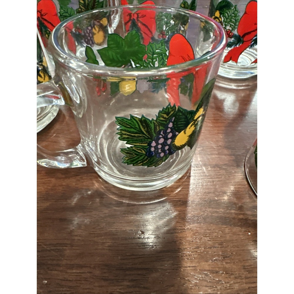 Anchor Hocking Christmas Coffee Mugs With Fruit - Picture 6 of 6